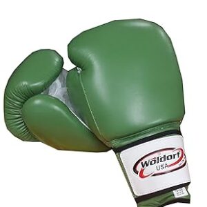 boxing gloves in leather green 14oz sparring, grappling, kickboxing, fighting gloves, muay thai training gloves, heavy bag punching gloves